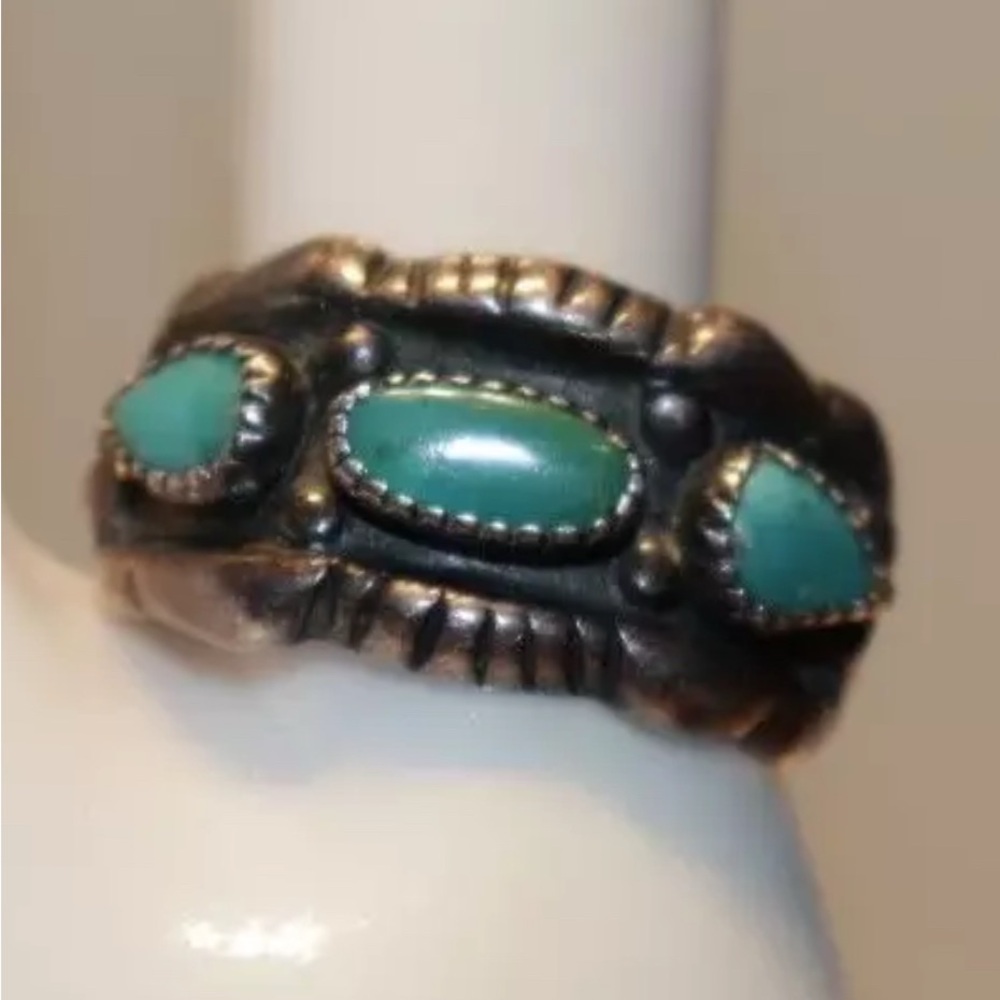 Navajo Sterling Signed Turquoise Ring